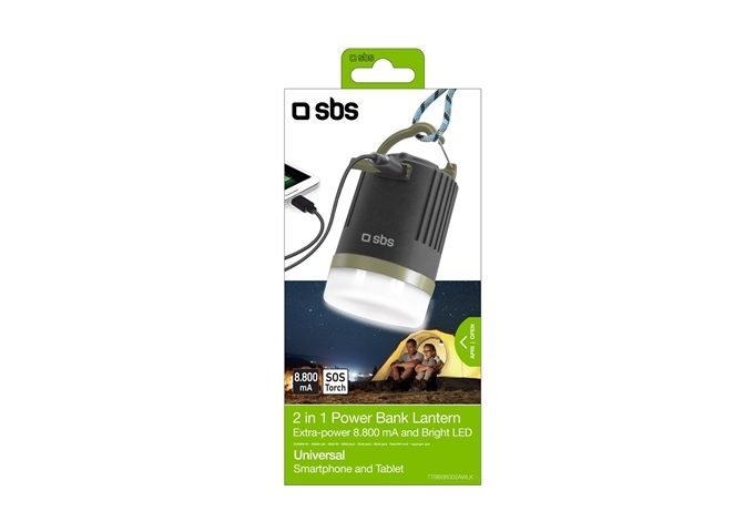 SBS Powerbank mit 8.800 mAh und integrierter LED-Lampe