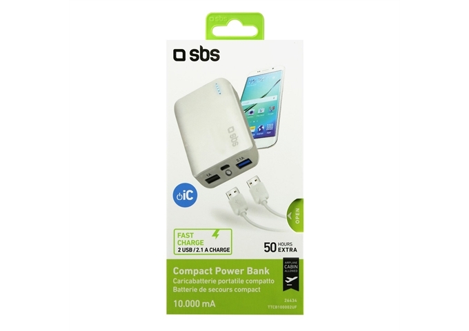 SBS Powerbank mit Schnellladung und 10000 mAh