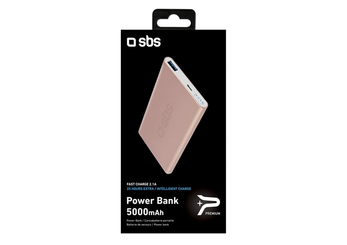 SBS Powerbank mit Schnellladung und 5000 mAh - Gold Co