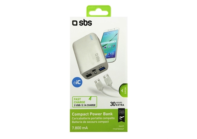 SBS Powerbank mit Schnellladung und 7800 mAh