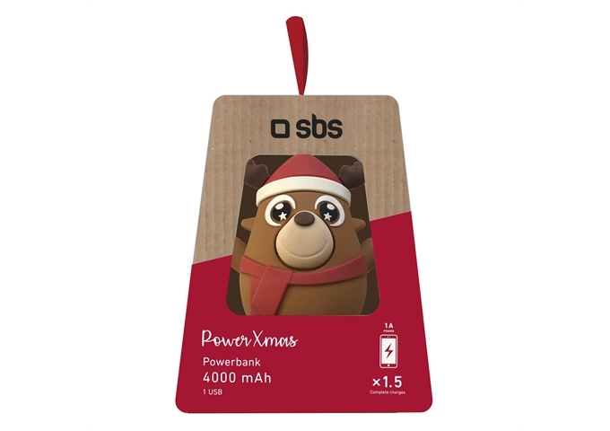 SBS Powerbank mit weihnachtlichen Motiven wie Rentier