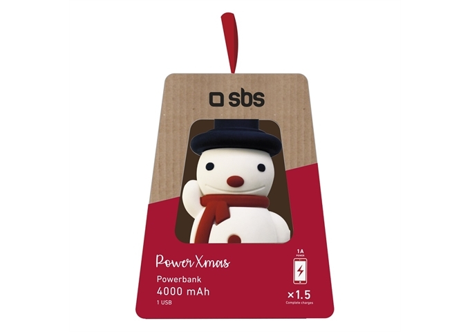 SBS Powerbank mit weihnachtlichen Motiven wie Schneema