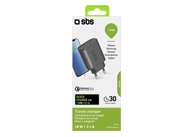 SBS Reise-Ladegerät für schnelles Laden 2100 mAh