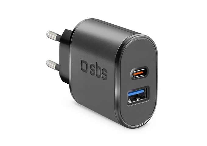 SBS Reiseladegerät mit USB- und Typ C-Anschluss