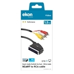 Ekon Scart - RCA Kabel mit Schalter