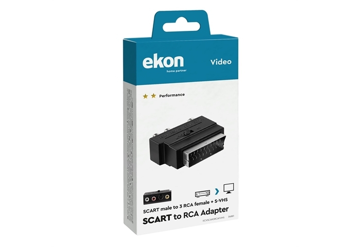 Ekon Scart / 3 RCA + S-VHS-Adapter