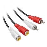 Ekon Audiokabel 2 RCA-Stecker auf 2 RCA-Buchsen