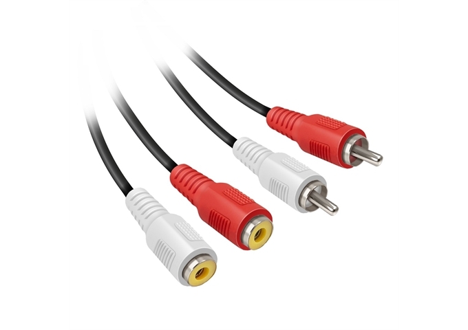 Ekon Audiokabel 2 RCA-Stecker auf 2 RCA-Buchsen