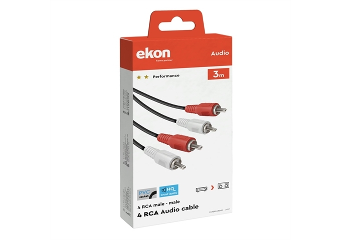 Ekon Audiokabel 2 RCA-Stecker auf 2 RCA-Stecker