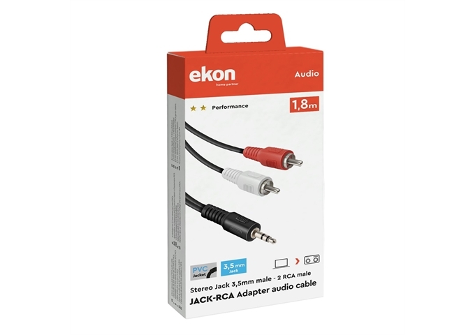 Ekon Audiokabel Klinke 3,5 mm auf 2 RCA-Stecker