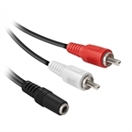 Ekon Audiokabel Klinke 3,5 mm Buchse auf 2 RCA Stecker