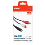 Ekon Audiokabel Klinke 3,5 mm Buchse auf 2 RCA Stecker