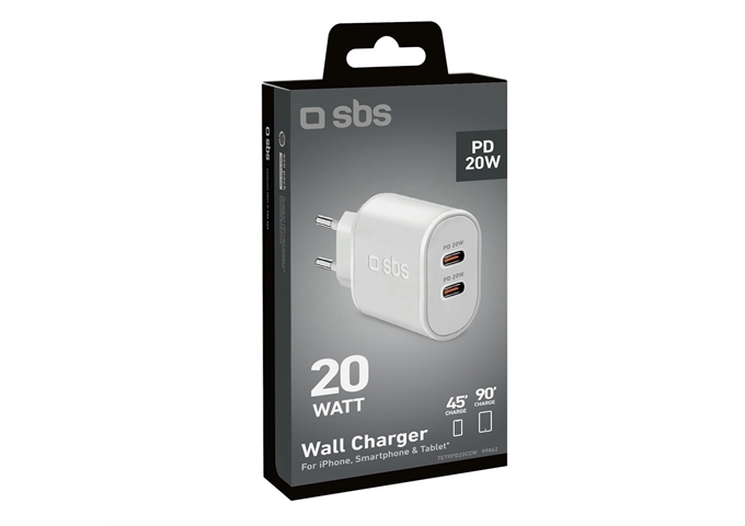 SBS 20 W Power Delivery-Wandladegerät mit zwei USB-C-A