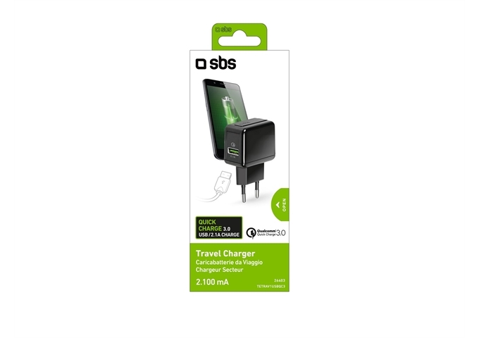 SBS Batterieladegerät für unterwegs USB 2.100 mAh