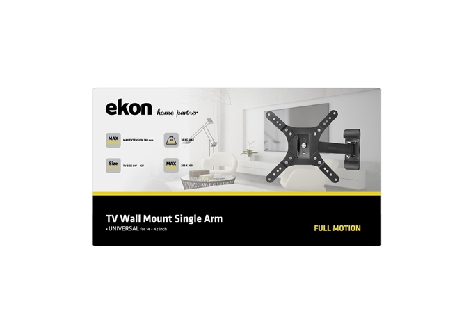 Ekon Single adjustable wall-mounted TV support up to 42