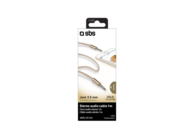 SBS Stereo-Audio-Kabel, 3,5 mm-Klinkenstecker, Gold Co