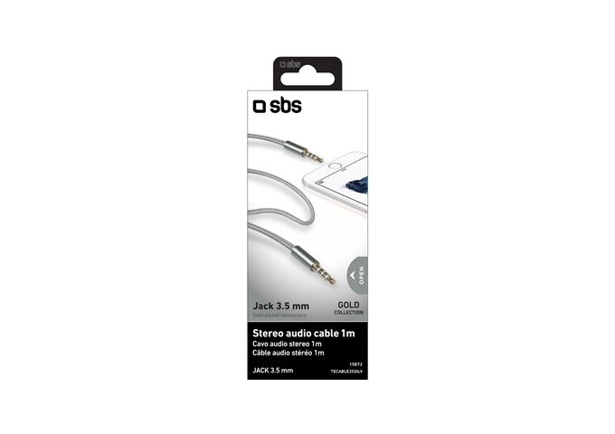 SBS Stereo-Audio-Kabel, 3,5 mm-Klinkenstecker, Gold Co