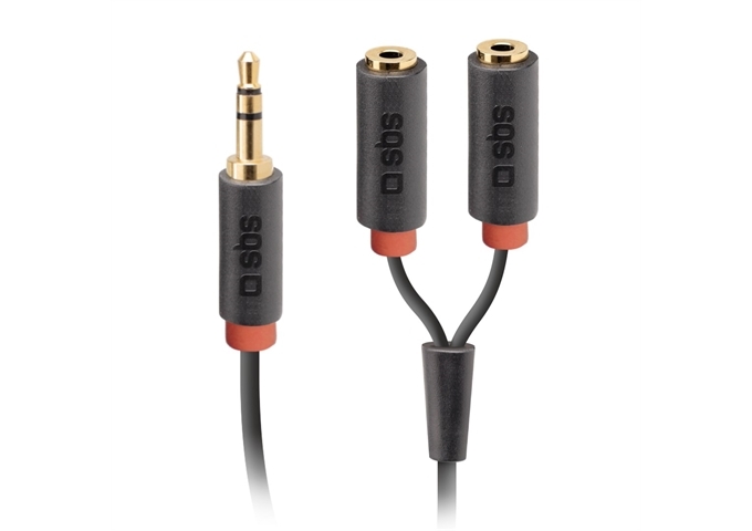 SBS Stereo-Audiokabelstecker 3,5 mm mit Signalverteile