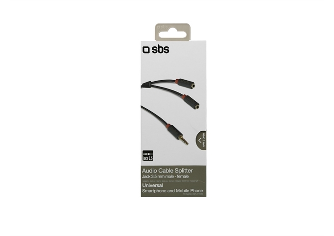 SBS Stereo-Audiokabelstecker 3,5 mm mit Signalverteile