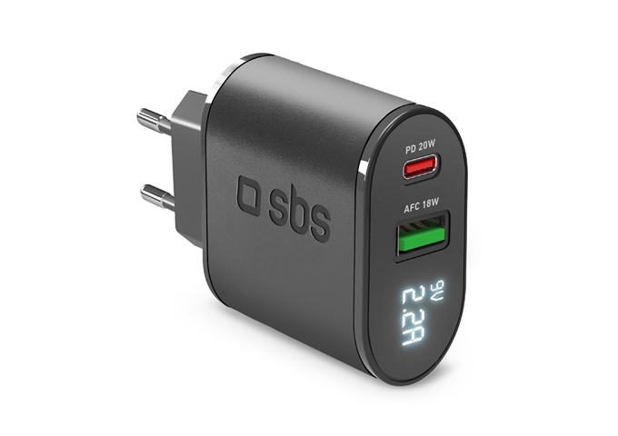 SBS 20W-Ladegerät – Power Delivery-Ladung und LCD-Bild