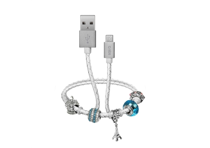 SBS Daten- und Ladekabel Micro-USB USB mit Charm