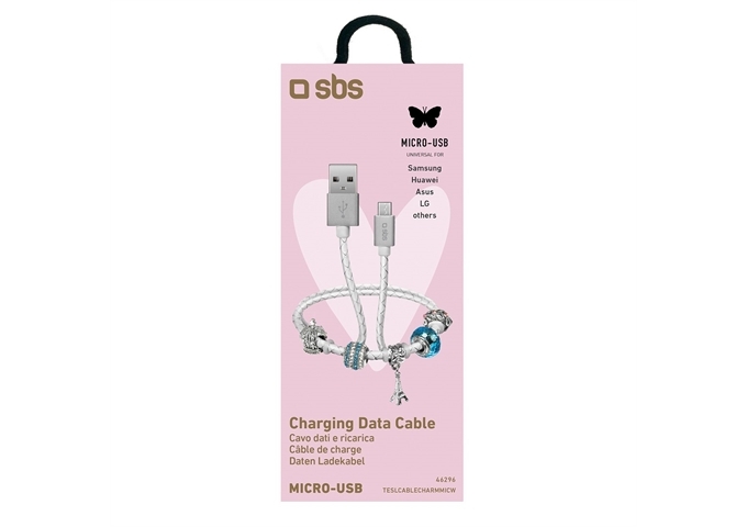 SBS Daten- und Ladekabel Micro-USB USB mit Charm