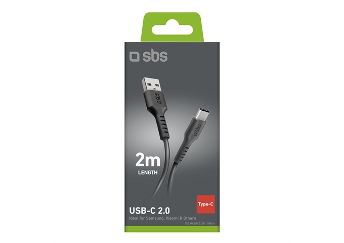 SBS Daten- und Ladekabel Type C Länge 2 Meter