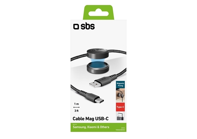 SBS USB auf USB-C Kabel mit Magnethalterung