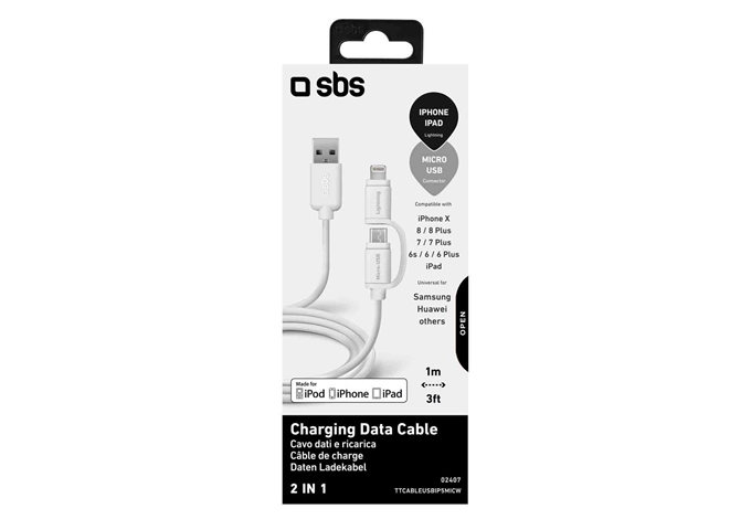 SBS USB Datenkabel - Lightning/Micro USB