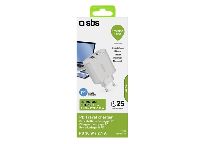 SBS USB Reiseladegerät - Typ C PD 30W