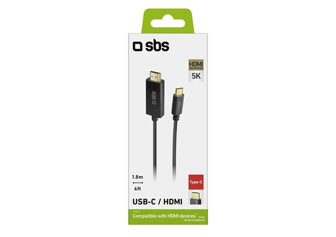 SBS USB-C - HDMI-Kabel für 4K/5K-Videowiedergabe