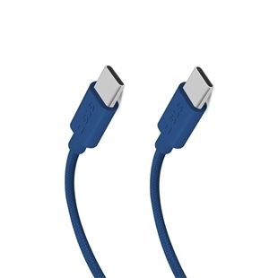 SBS USB-C - USB-C-Textilkabel mit Kabelhalter, 1,5 Met