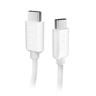 SBS USB-C - USB-C-Textilkabel mit Kabelhalter, 1,5 Met