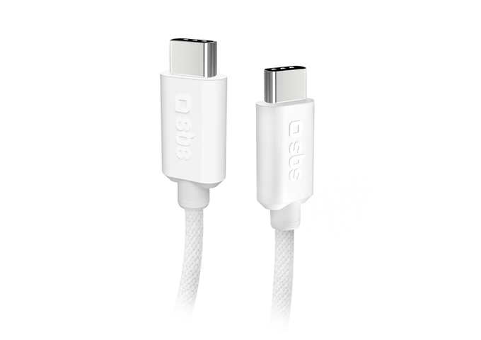 SBS USB-C - USB-C-Textilkabel mit Kabelhalter, 1,5 Met