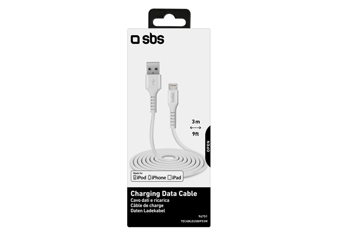 SBS USB-kabel 2.0 - Apple Lightning