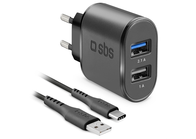 SBS USB-Reiseladeset mit Type-C-Kabel