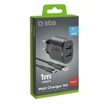 SBS USB-Reiseladeset mit Type-C-Kabel