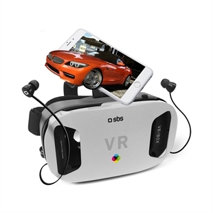 SBS Virtual Reality Viewer mit Kopfhörern