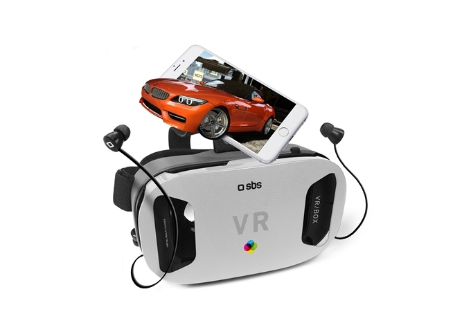 SBS Virtual Reality Viewer mit Kopfhörern