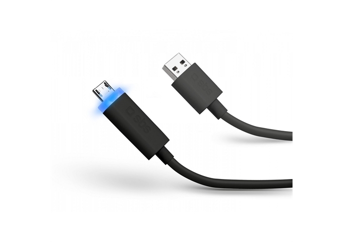 SBS Datenkabel USB 2.0 - Micro-USB mit LED-Licht