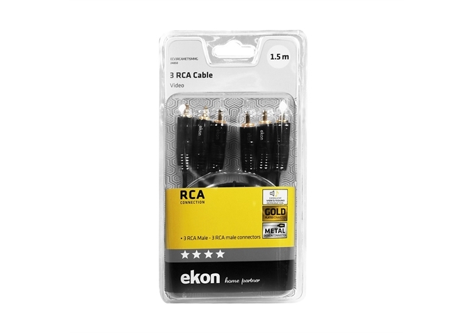 Ekon 3 RCA cable with gold-plated connectors