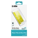 SBS Displayschutz Glas 3D für iPhone 8 Plus / 7 Plus /