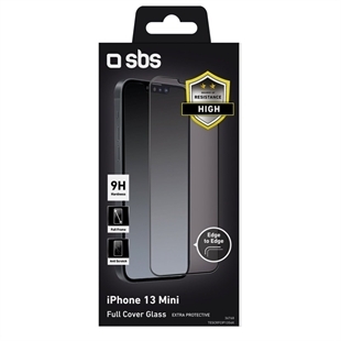 SBS Glas Displayschutz Full Cover für iPhone 13 Mini