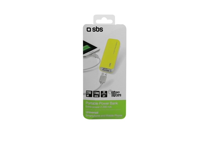 SBS Externer tragbarer Akku 2.200 mAh für Smartphones