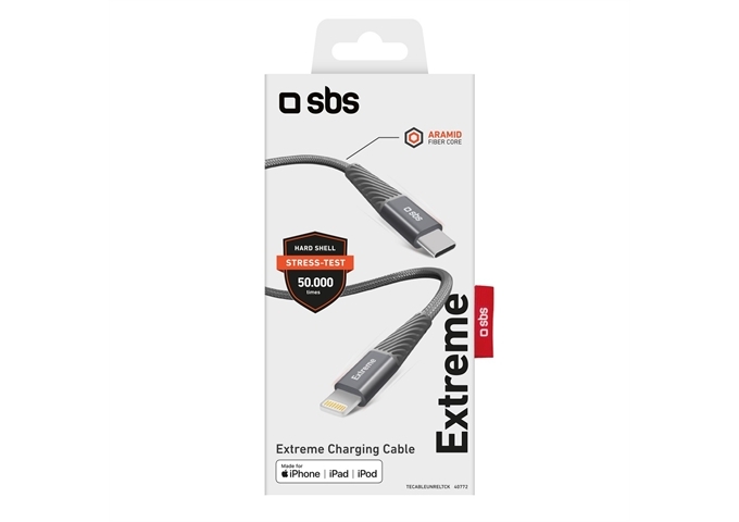 SBS Extrem widerstandsfähiges USB-C-auf-Lightning-Kabe