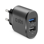 SBS Fast Charge Ladegerät mit zwei USB-Eingängen