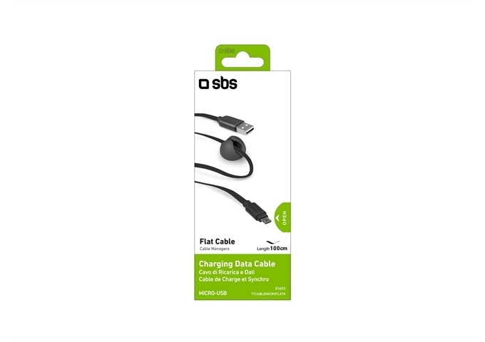 SBS Flachdatenkabel USB 2.0 - Micro USB