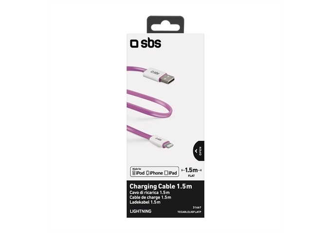 SBS Flaches Ladekabel Lightning