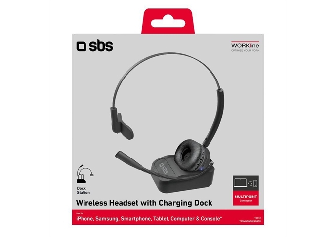 SBS Kabelloses Mono-Headset mit Ladestation