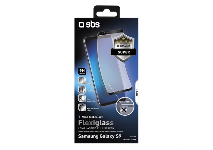 SBS Full Screen Protector Flexible Glass für Galaxy S9